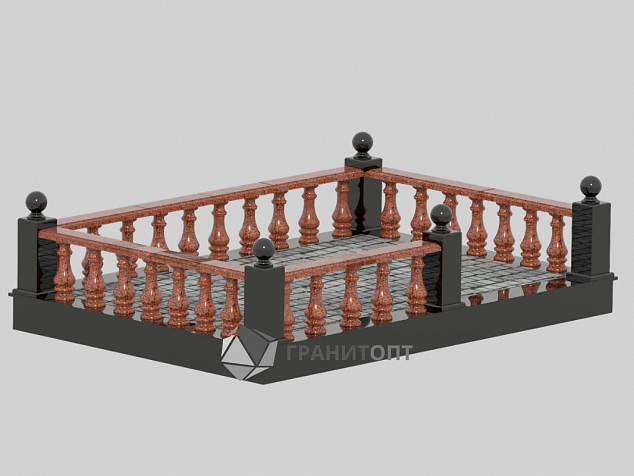 Гранитная ограда ГО-00031