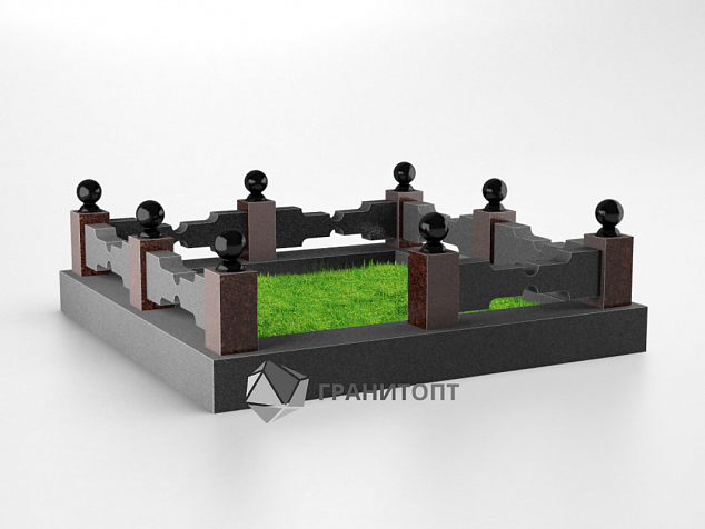 Гранитная ограда ГО-009