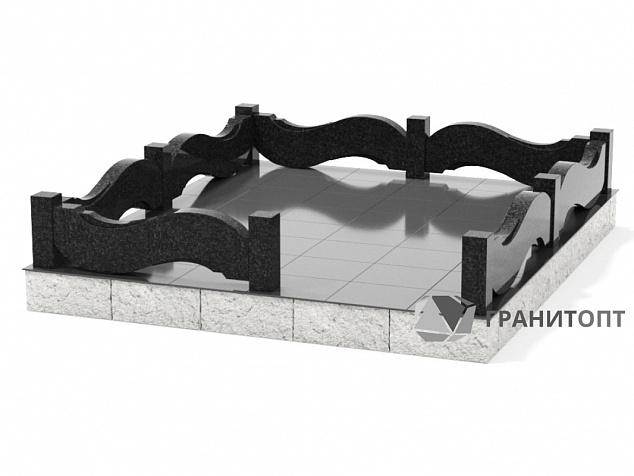 Гранитная ограда ГО-0004