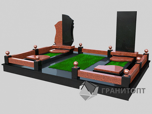 Мемориальный комплекс на 2 могилы ЭКСКЛ-8