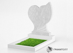Мраморный памятник в виде сердца М-001