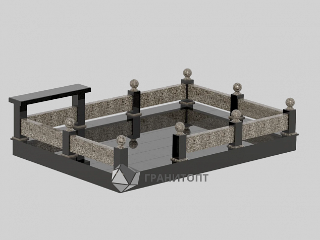Гранитная ограда ГО-00032