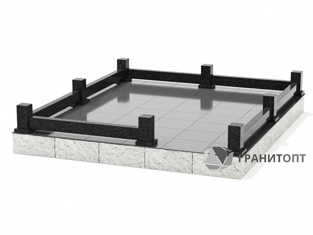 Гранитная ограда ГО-0006