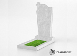 Мраморный памятник с крестом М-006